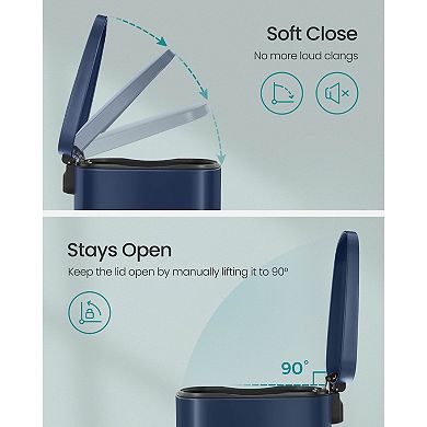 Modern Kitchen Garbage Can with Pedal Lid Compact Space Saving Design for Home or Office