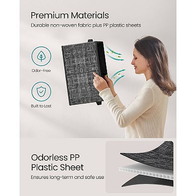 Set of 3 Foldable Fabric Storage Bins with Handles and Label Holders for Closet or Shelf