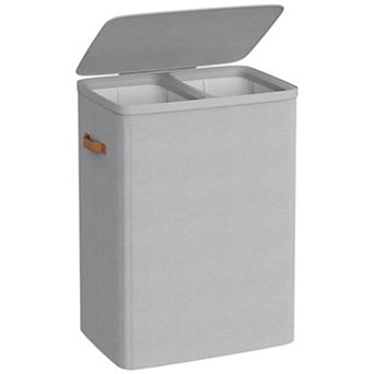 2-Compartment Laundry Hamper with Protective Lid and Handles
