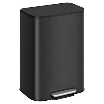 Modern 13-Gallon Trash Can with Rust-Resistant Stainless Steel and Pedal
