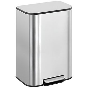 Modern 13-Gallon Trash Can with Rust-Resistant Stainless Steel and Pedal