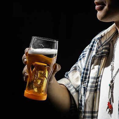 Ice Isolation Beer Glasses Set of 4 20oz with Ice Chamber for Parties