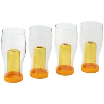 Ice Isolation Beer Glasses Set of 4 20oz with Ice Chamber for Parties