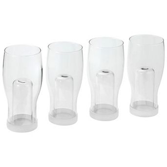 Ice Isolation Beer Glasses Set of 4 20oz with Ice Chamber for Parties
