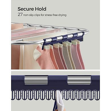 Folding Drying Rack with Adjustable Wings for Indoor or Outdoor Laundry Use