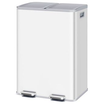 Modern 14-Gallon Trash Can with Dual Removable Liners and Soft-Close Lid