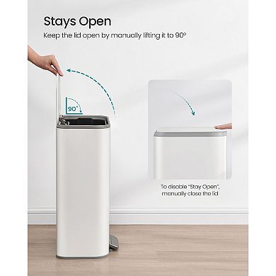 8-Gallon Pedal Trash Can with Soft-Close Lid and Inner Bucket, Cloud White