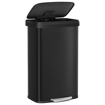 21-Gal Trash Can with Stay-Open Lid and Carbon Filter for Kitchen, Black