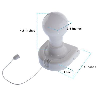 Shatterproof Portable LED Bulb - Battery Operated Pull String Light, 4 Pack