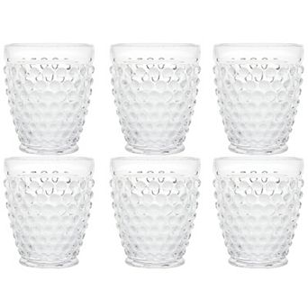 Set of 6 Hobnail Tumbler Glasses Vintage-Inspired, Hand-Blown Glassware