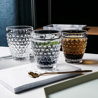 Set of 6 Hobnail Tumbler Glasses Vintage-Inspired, Hand-Blown Glassware