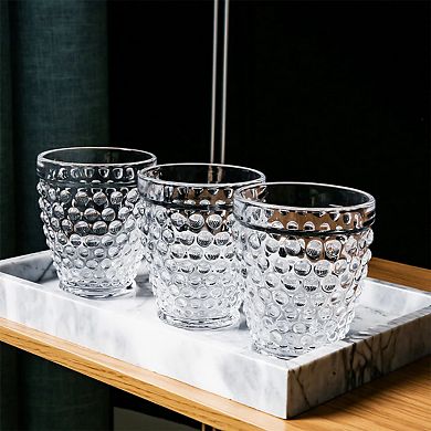 Set of 6 Hobnail Tumbler Glasses Vintage-Inspired, Hand-Blown Glassware