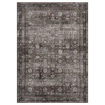 Oriental Washable Area Rugs for Living Room Non Slip Foldable Soft Stain Resistant Carpet