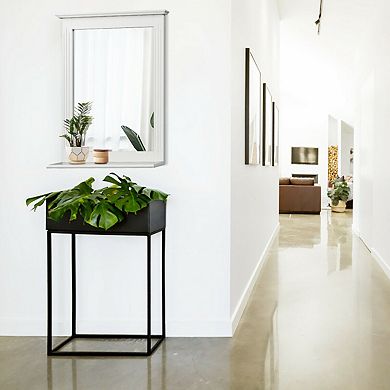 Costway Bathroom Wall Mirror W/Shelf Square Vanity Makeup Mirror Multipurpose Usage