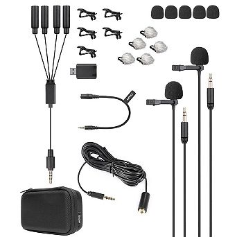 Movo VersaLav-V2 Lavalier Microphone Set for Smartphones, Computer, DSLR or Mirrorless Camera