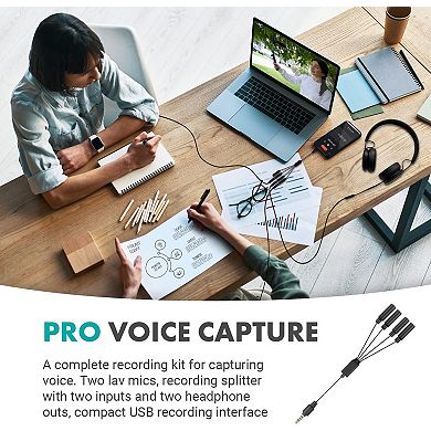 Movo VersaLav-V2 Lavalier Microphone Set for Smartphones, Computer, DSLR or Mirrorless Camera