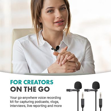 Movo VersaLav-V2 Lavalier Microphone Set for Smartphones, Computer, DSLR or Mirrorless Camera