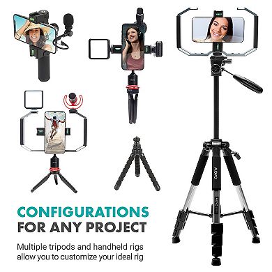 Movo iVlog5 Director's Vlogging Kit with Various Microphones, Lights, and Accessories