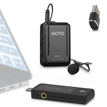 Movo WMX-1-UL Wireless USB and USB-C Lavalier Microphone System for Computers