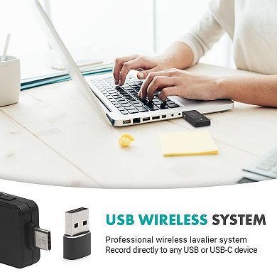 Movo WMX-1-UL Wireless USB and USB-C Lavalier Microphone System for Computers