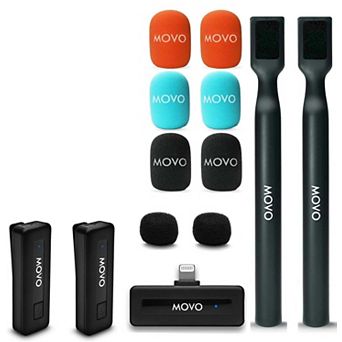 Movo Wireless Mini DI Duo Dual Ultra Compact Wireless Lavalier Microphones for iPhone