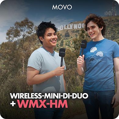 Movo Wireless Mini DI Duo Dual Ultra Compact Wireless Lavalier Microphones for iPhone
