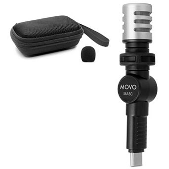 Movo External USB-C Microphone for iPhone 15/16 - Mic for iPhone 15/16, USB-C Devices