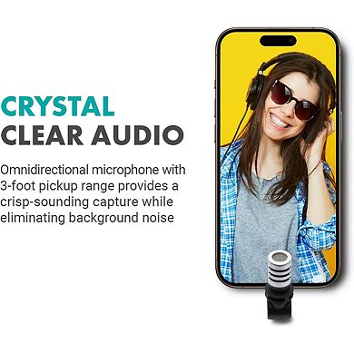 Movo External USB-C Microphone for iPhone 15/16 - Mic for iPhone 15/16, USB-C Devices