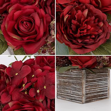DILATATA Artificial Rose Decorative Potted Plants