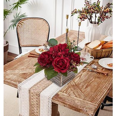 DILATATA Artificial Rose Decorative Potted Plants