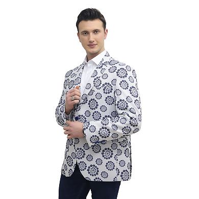 Elie Balleh Mens Slim Fit Nutical Sports Coat Jacket