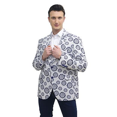 Elie Balleh Mens Slim Fit Nutical Sports Coat Jacket