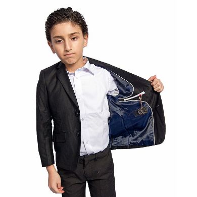 Elie Balleh Boys Slim Fit Windowpane Jacket