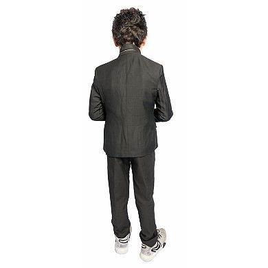 Elie Balleh Boys Slim Fit Windowpane Jacket