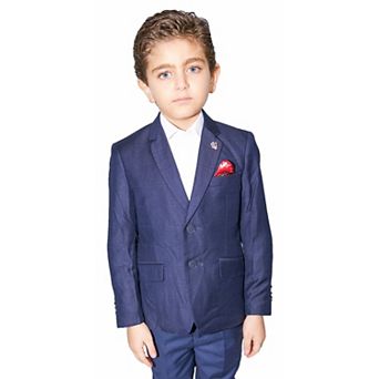 Elie Balleh Boys Slim Fit Windowpane Jacket