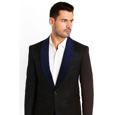 Elie Balleh Slim Fit Men's Floral Shawl Collar Blazer