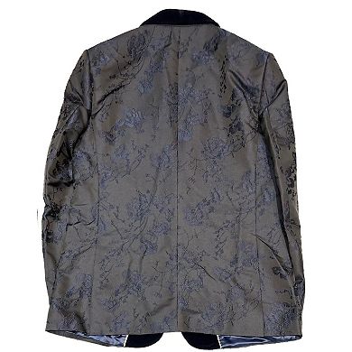 Elie Balleh Boys Slim Fit Floral Shawl Collar Blazer