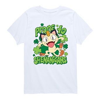 Boys 8-20 Pokémon Meowth Prone To Shenanigans Graphic Tee