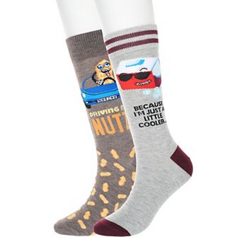 Men's Twisted Toes 2-Pack Humor Novelty Socks