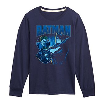 Boys 8-20 Batman Bootleg Long Sleeve Graphic Tee
