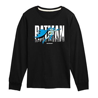Boys 8-20 Batman Pose Logo Long Sleeve Graphic Tee