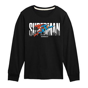 Boys 8-20 Superman Pose Logo Long Sleeve Graphic Tee