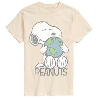 Big & Tall Peanuts Snoopy Hugging Earth Vintage Graphic Tee