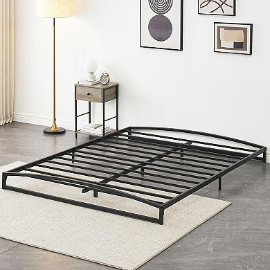 Low Profile Bed Frame, Heavy Duty 6-Inch Metal Platform with Steel Slats, Noise Free