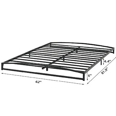 Low Profile Bed Frame, Heavy Duty 6-Inch Metal Platform with Steel Slats, Noise Free