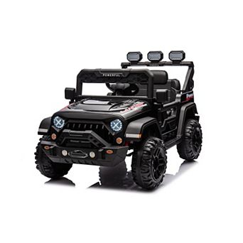 12V Kids Electric Ride-On Car, Parent Remote Control, 3 Speeds,LED,Bluetooth,Battery Powered Toy Car