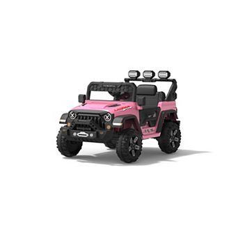 12V Kids Electric Ride-On Car, Parent Remote Control, 3 Speeds,LED,Bluetooth,Battery Powered Toy Car