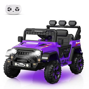 12V Kids Electric Ride-On Car, Parent Remote Control, 3 Speeds,LED,Bluetooth,Battery Powered Toy Car