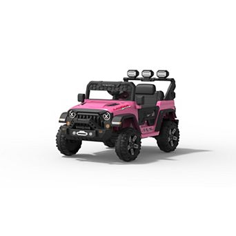 12V Kids Electric Ride-On Car, Parent Remote Control, 3 Speeds,LED,Bluetooth,Battery Powered Toy Car