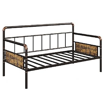 Metal Daybed Frame Twin Size, Heavy Duty Metal Twin Bed Frame, Daybed for Living Room Bedroom Guest